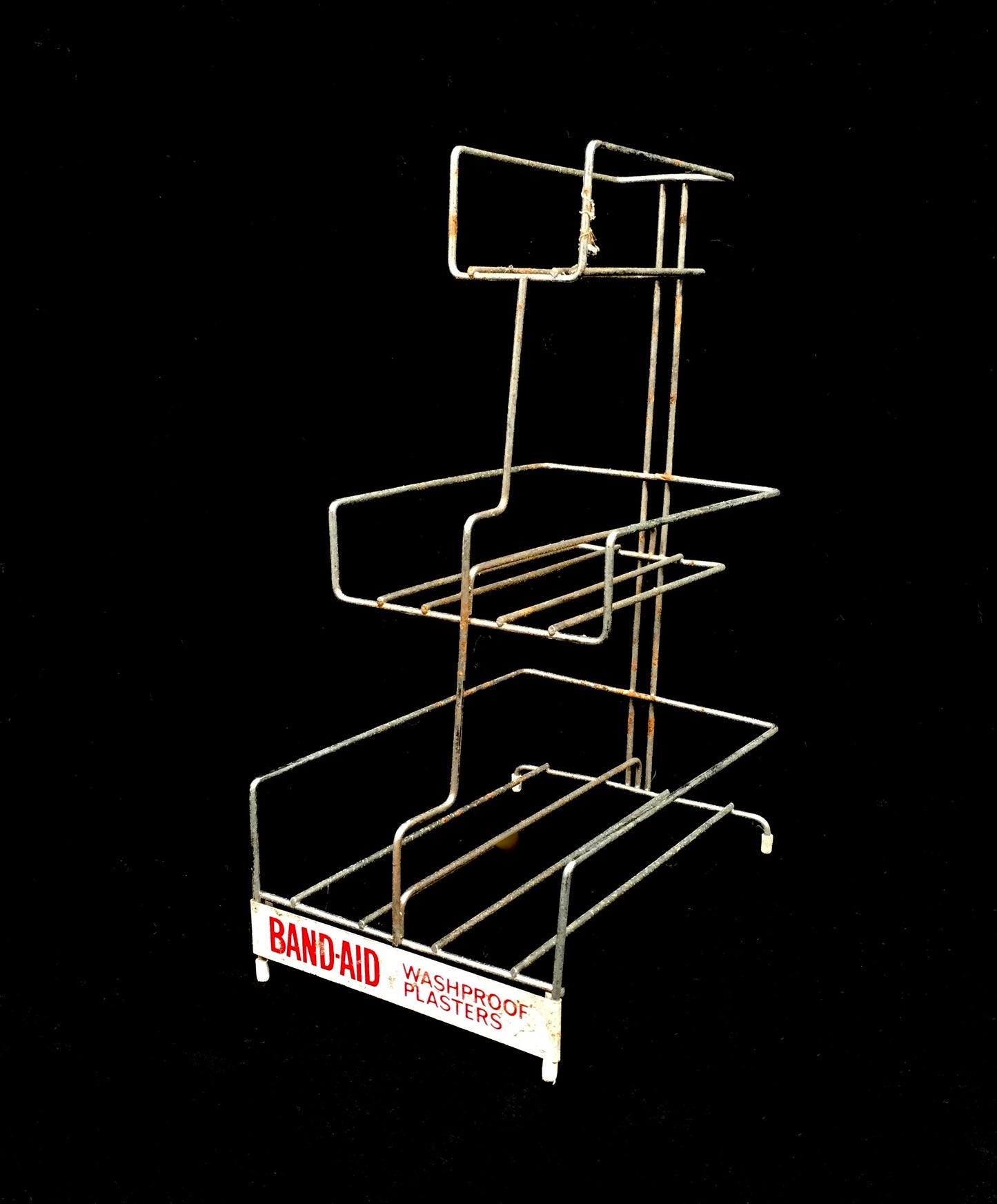 Antique Advertising Tabletop Chemists Shop Display Band-aid Plasters Wire Stand