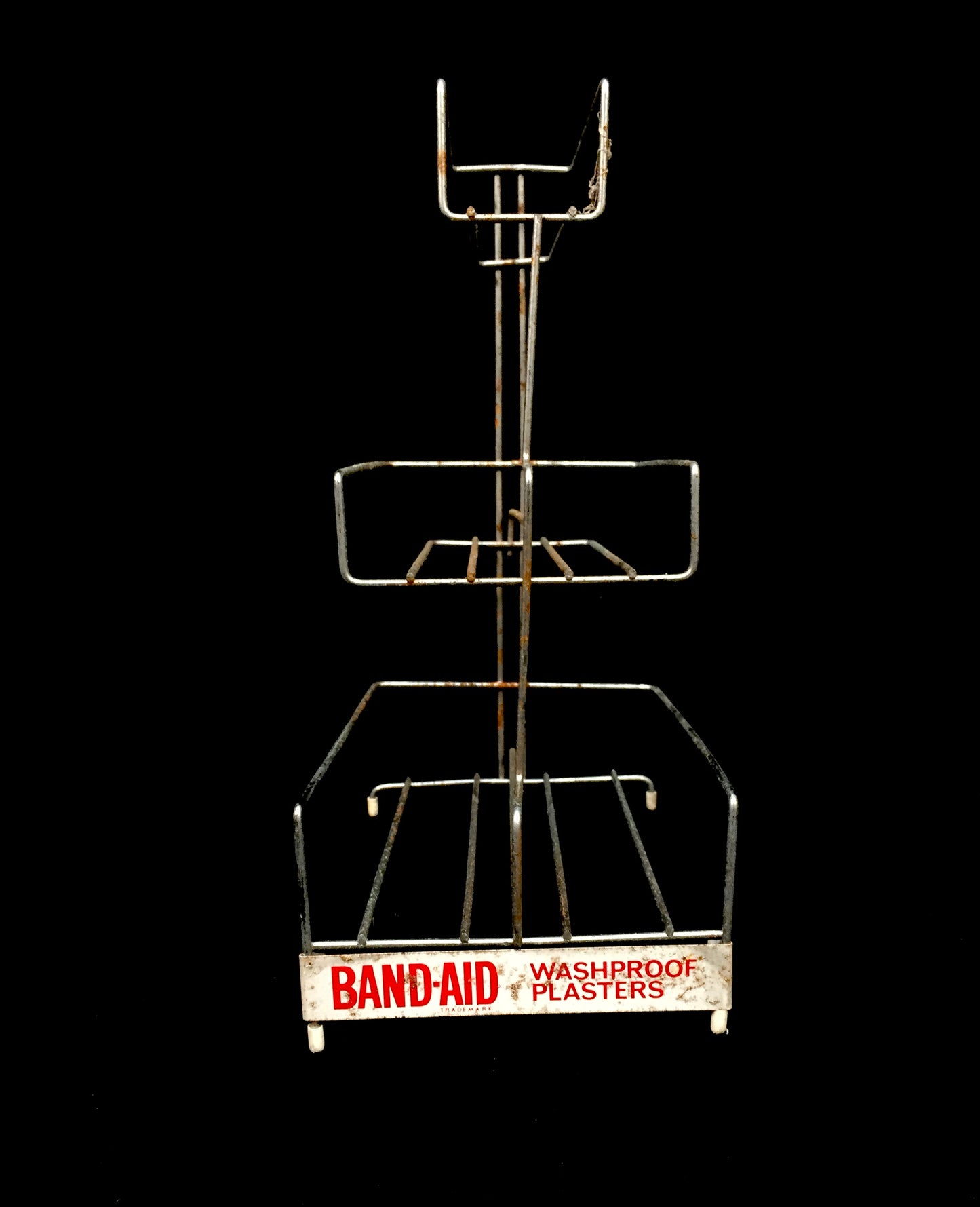 Antique Advertising Tabletop Chemists Shop Display Band-aid Plasters Wire Stand