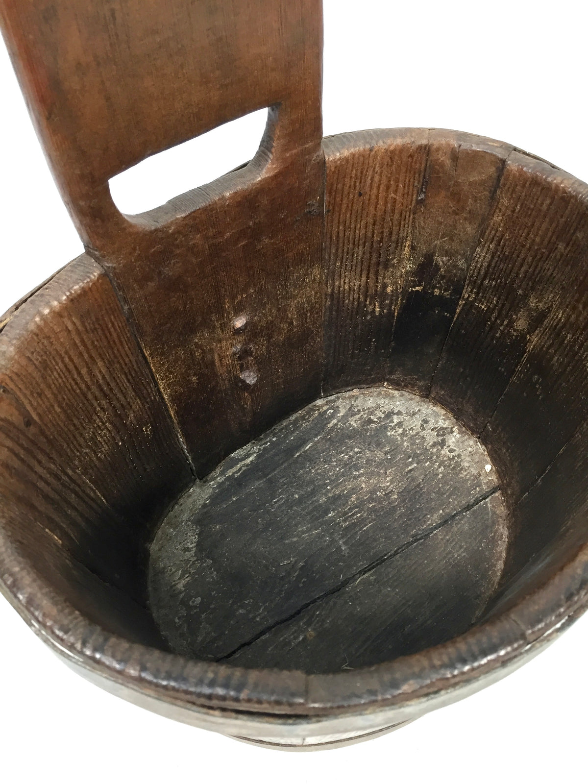 Antique Wooden Handled Luggie / Wall Hanging Box Bucket Planter Plant Pot c1900