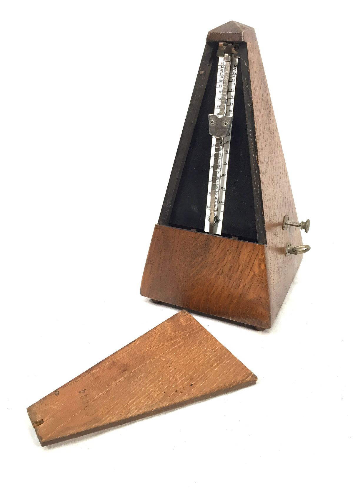 Antique Working System Wittner Pyramid Metronome Germany / Wooden Music Timer