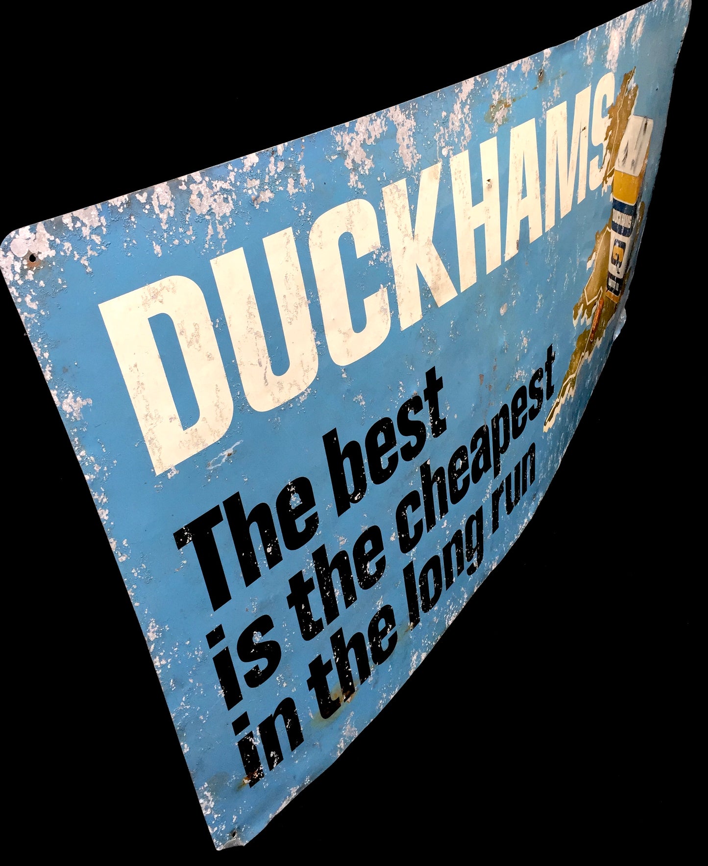 Antique Advertising Original Large Duckhams Motor Oil Tin Wall Sign 20th Century
