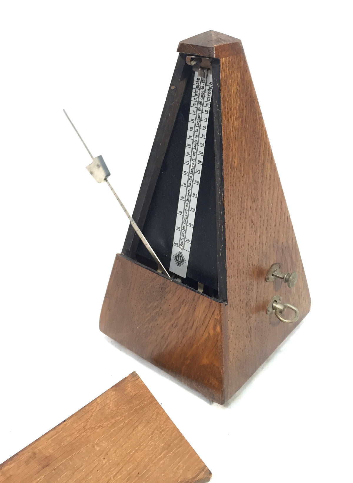 Antique Working System Wittner Pyramid Metronome Germany / Wooden Music Timer