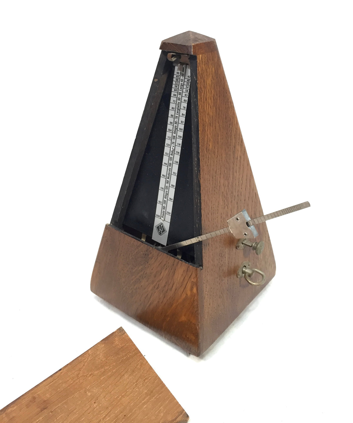 Antique Working System Wittner Pyramid Metronome Germany / Wooden Music Timer