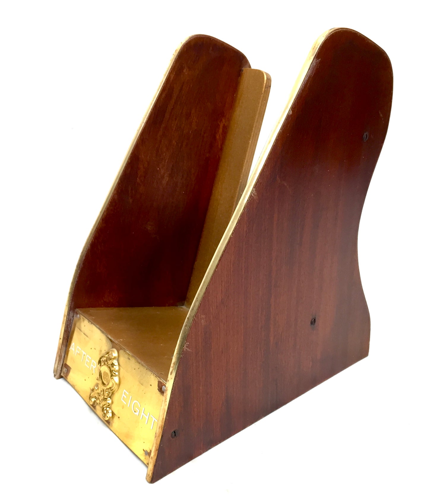Antique Advertising - Tabletop Shop Display Wood & Brass After Eight Mints Stand
