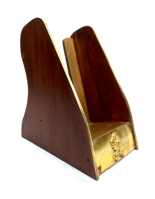 Antique Advertising - Tabletop Shop Display Wood & Brass After Eight Mints Stand