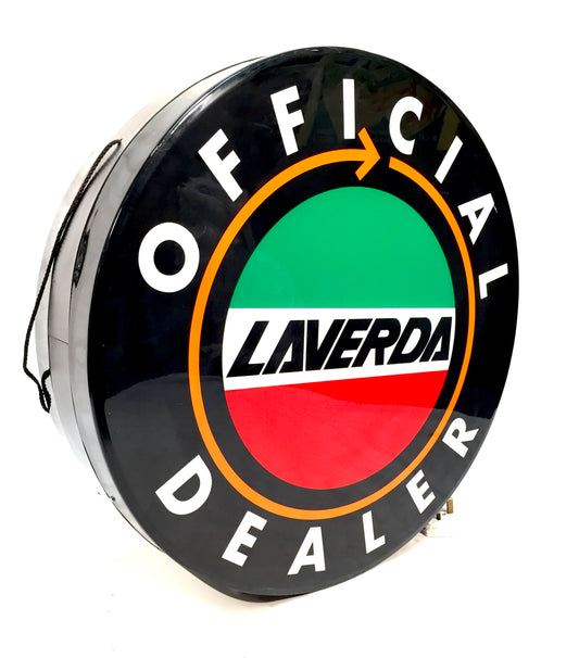 Vintage Advertising - Laverda Motorcycles Dealer Hanging Circular Lightbox Sign