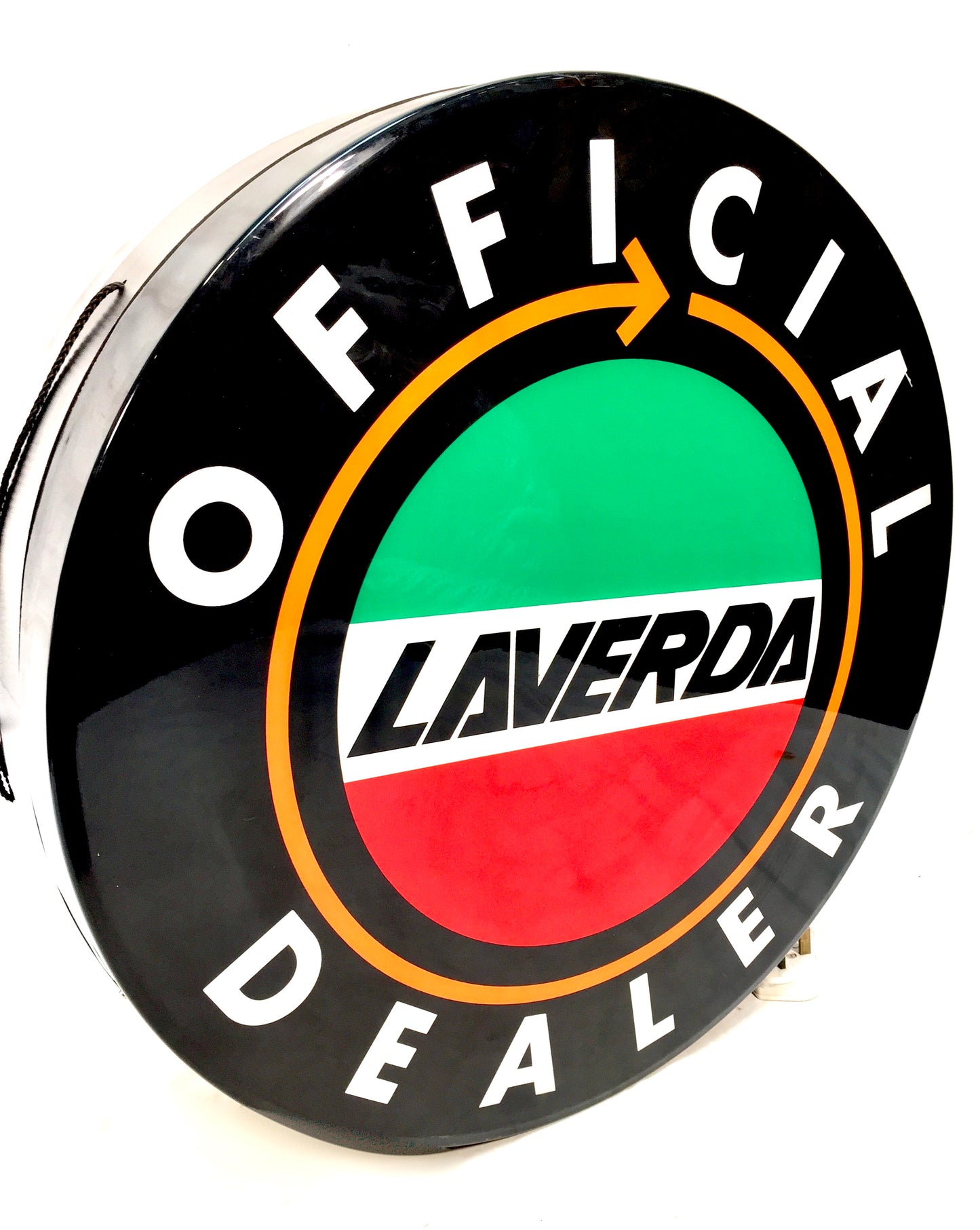 Vintage Advertising - Laverda Motorcycles Dealer Hanging Circular Lightbox Sign
