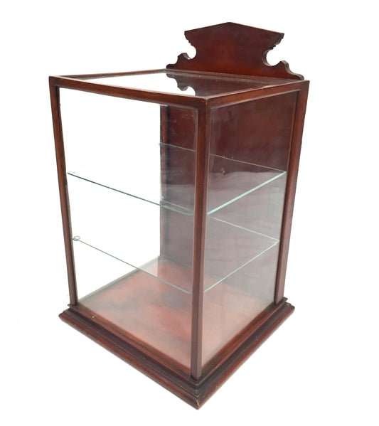 Antique Wooden & Glass Shop Counter Display Cabinet / Collectors Unit / Key 1910