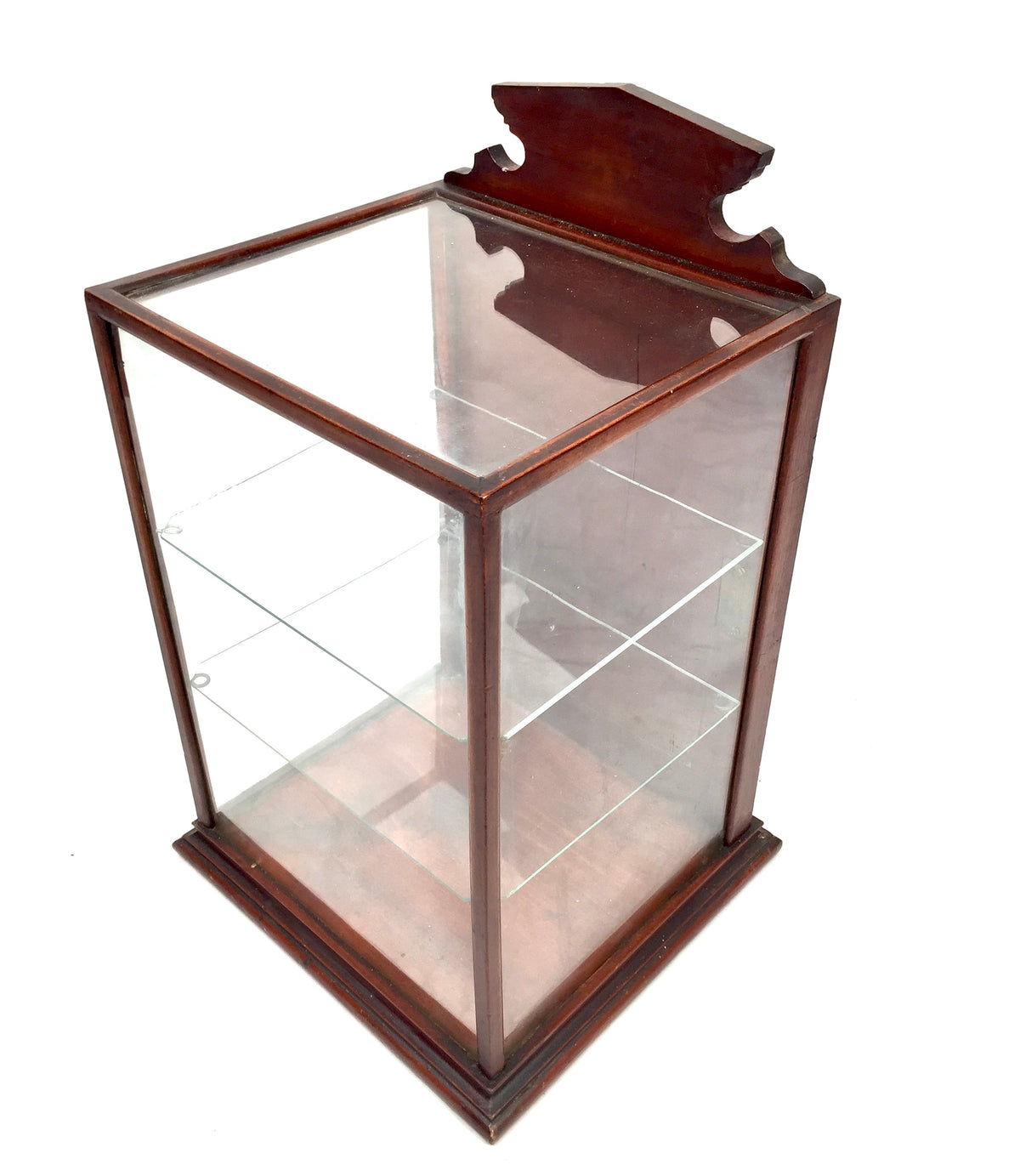 Antique Wooden & Glass Shop Counter Display Cabinet / Collectors Unit / Key 1910