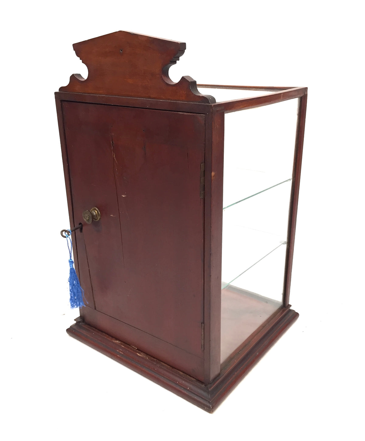 Antique Wooden & Glass Shop Counter Display Cabinet / Collectors Unit / Key 1910