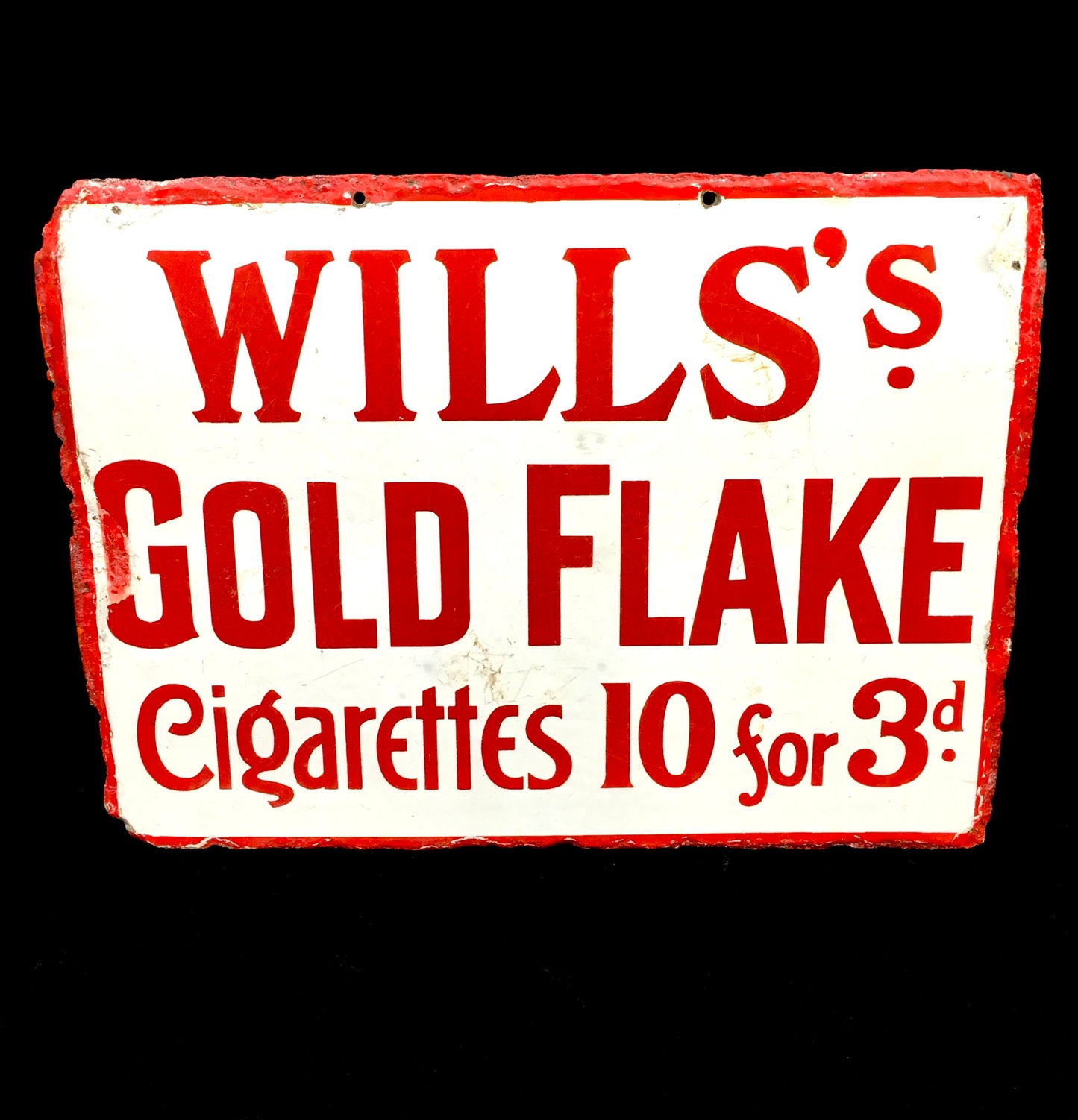 Antique Wall Mounted Double Sided Enamel Sign Wills Gold Flake Cigarettes