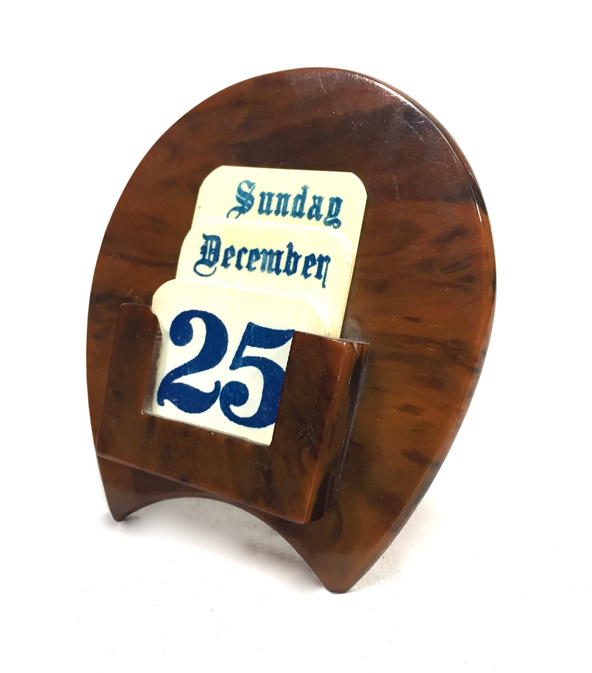 Antique Art Deco 1920s Brown Bakelite Desk Calendar / Complete / 20th Century