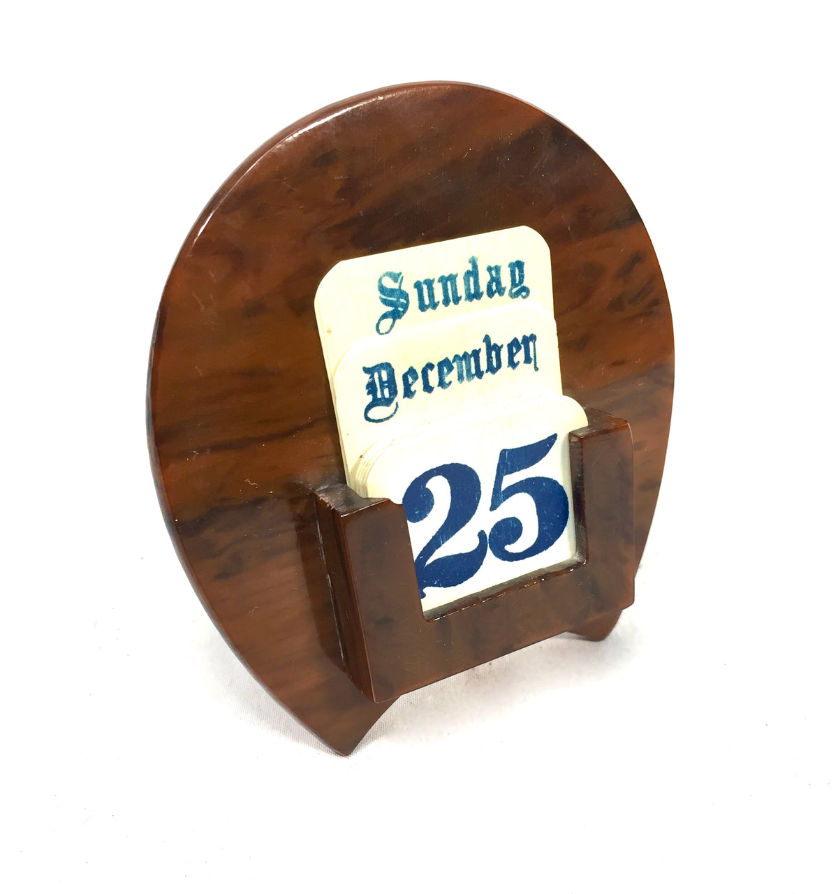 Antique Art Deco 1920s Brown Bakelite Desk Calendar / Complete / 20th Century