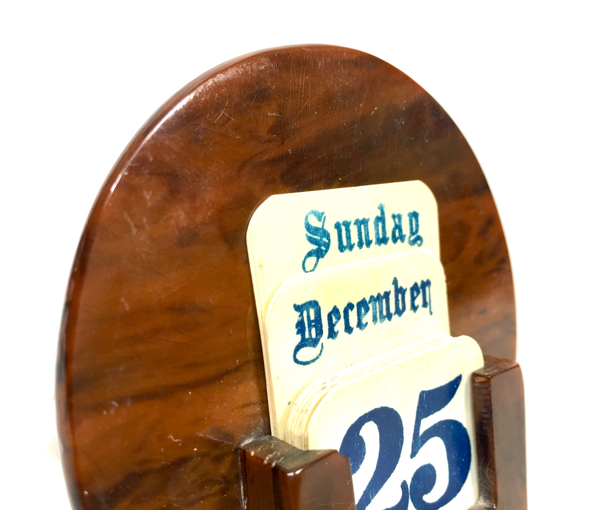 Antique Art Deco 1920s Brown Bakelite Desk Calendar / Complete / 20th Century