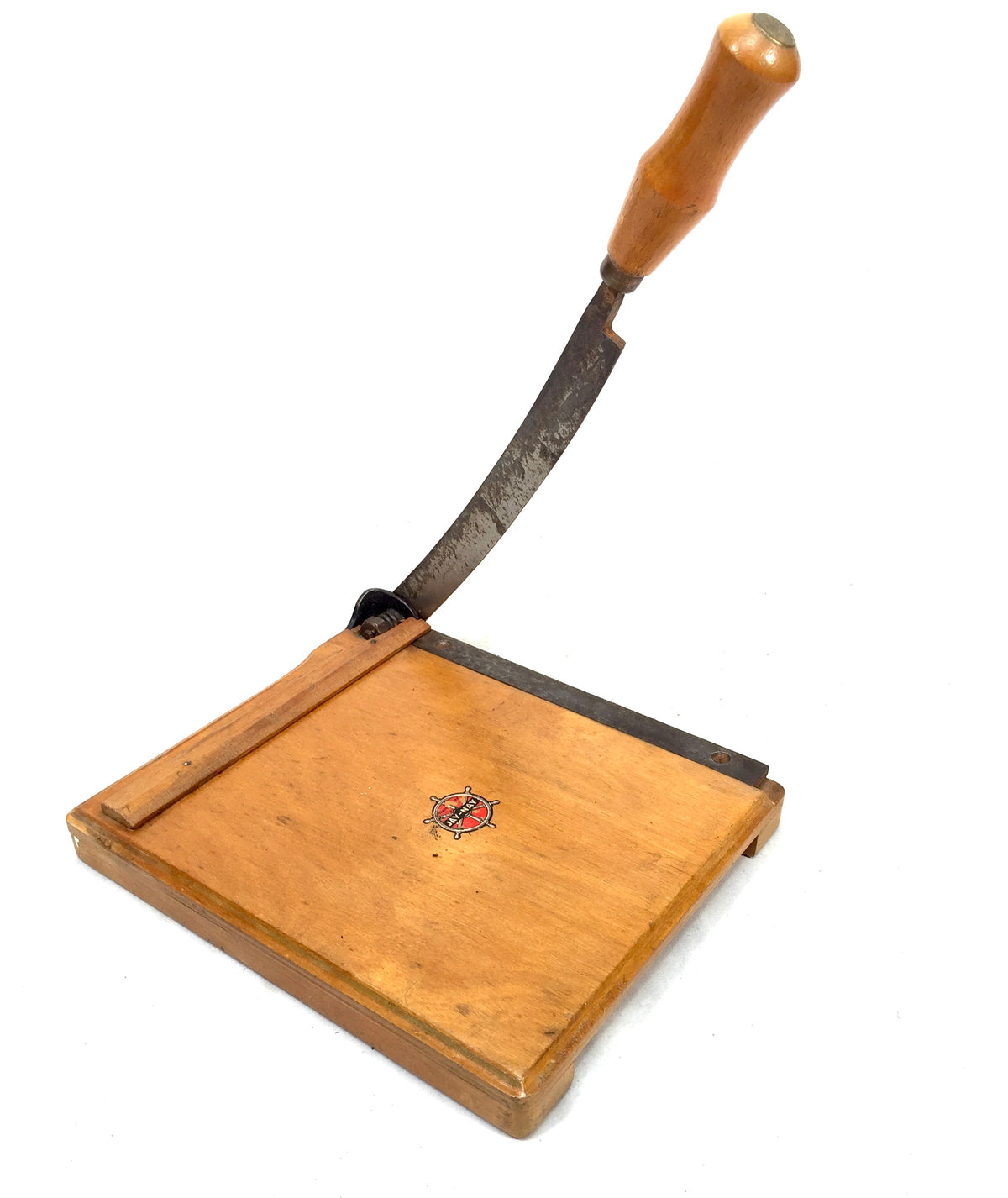 Antique Desk Wooden Jay-Nay Desktop Paper Cutter Photography Guillotine c1950