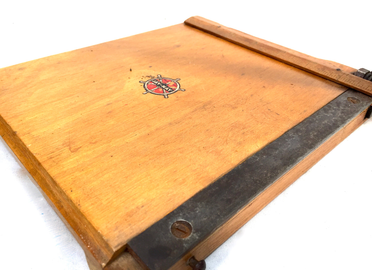 Antique Desk Wooden Jay-Nay Desktop Paper Cutter Photography Guillotine c1950