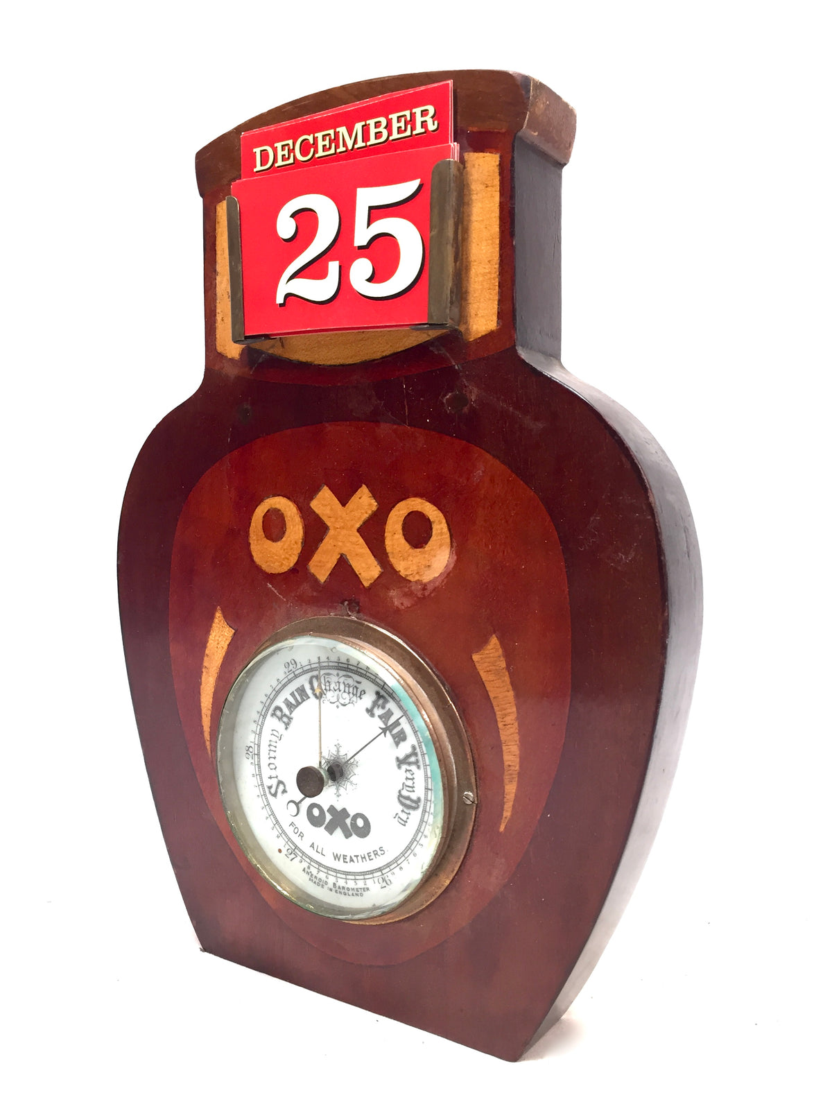 Antique Advertising - Wall Hanging / Tabletop OXO Barometer & Perpetual Calendar