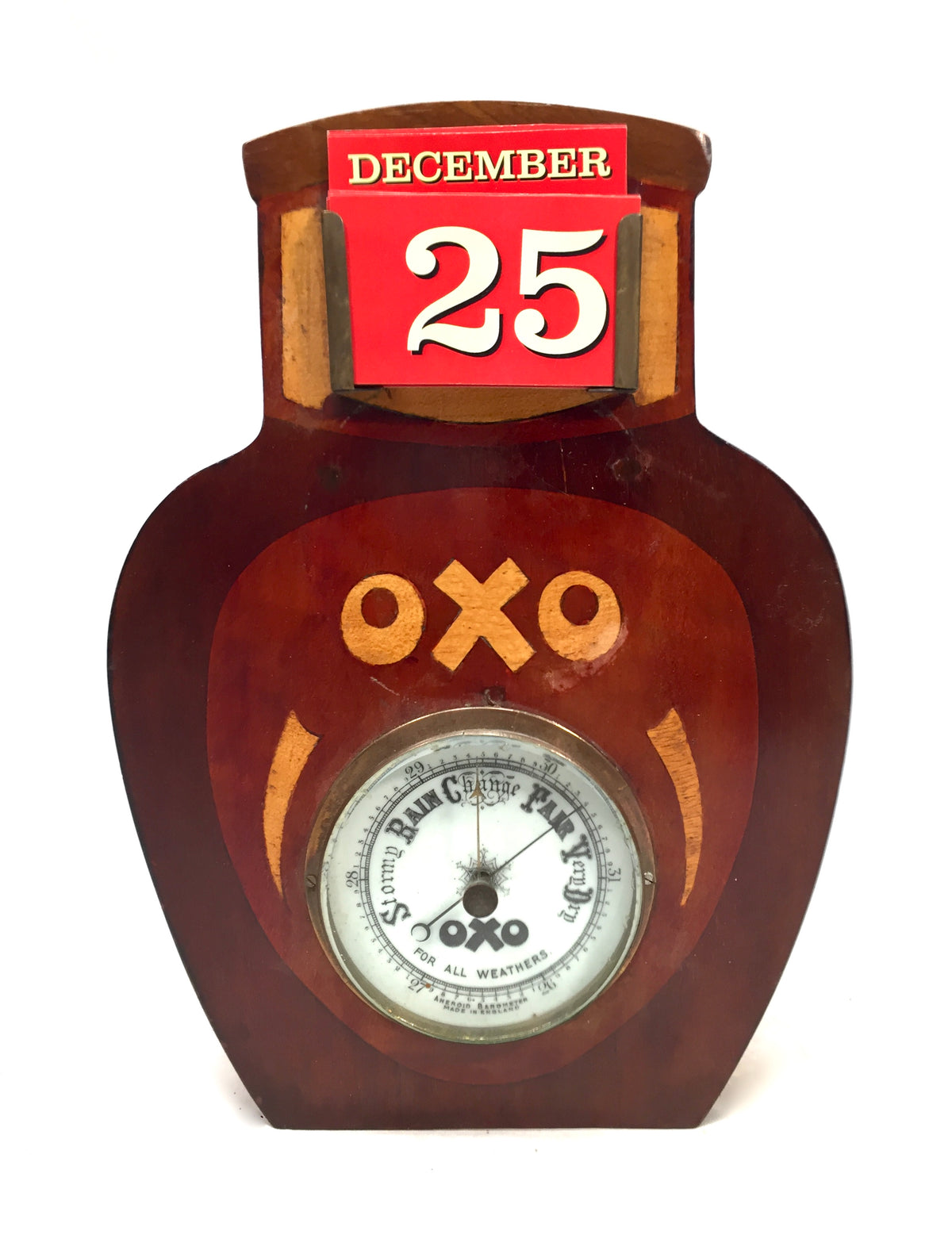 Antique Advertising - Wall Hanging / Tabletop OXO Barometer & Perpetual Calendar