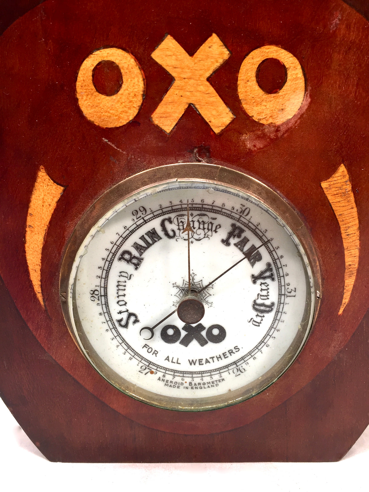 Antique Advertising - Wall Hanging / Tabletop OXO Barometer & Perpetual Calendar