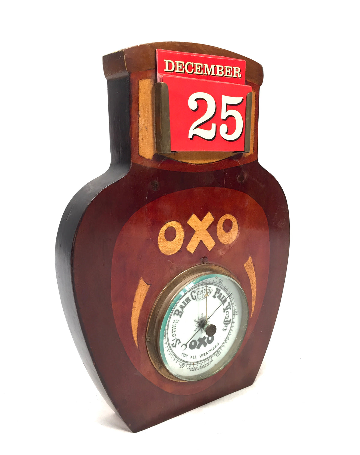 Antique Advertising - Wall Hanging / Tabletop OXO Barometer & Perpetual Calendar