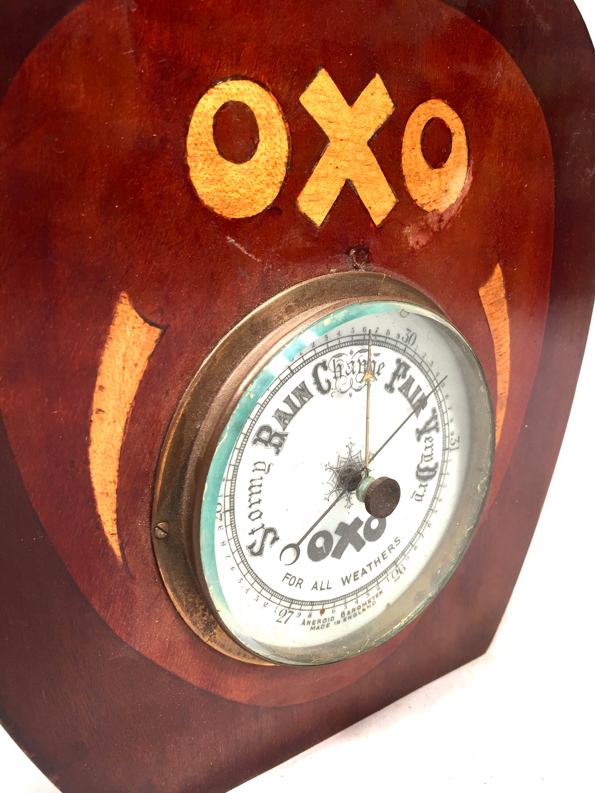 Antique Advertising - Wall Hanging / Tabletop OXO Barometer & Perpetual Calendar