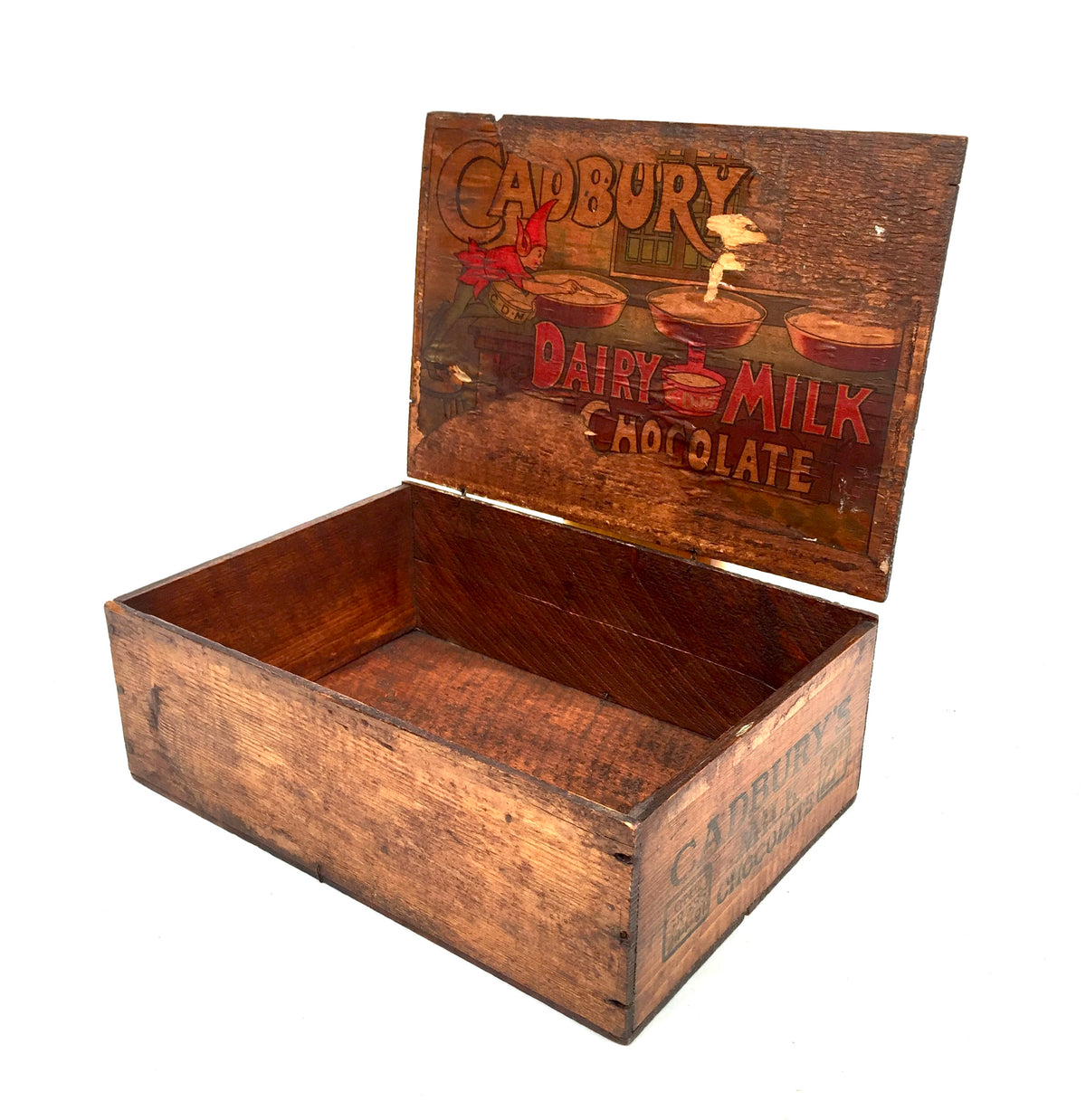 Antique Advertising - Cadbury's Chocolate Confectionery Wooden Shop Display Box