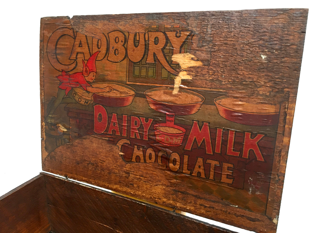 Antique Advertising - Cadbury's Chocolate Confectionery Wooden Shop Display Box