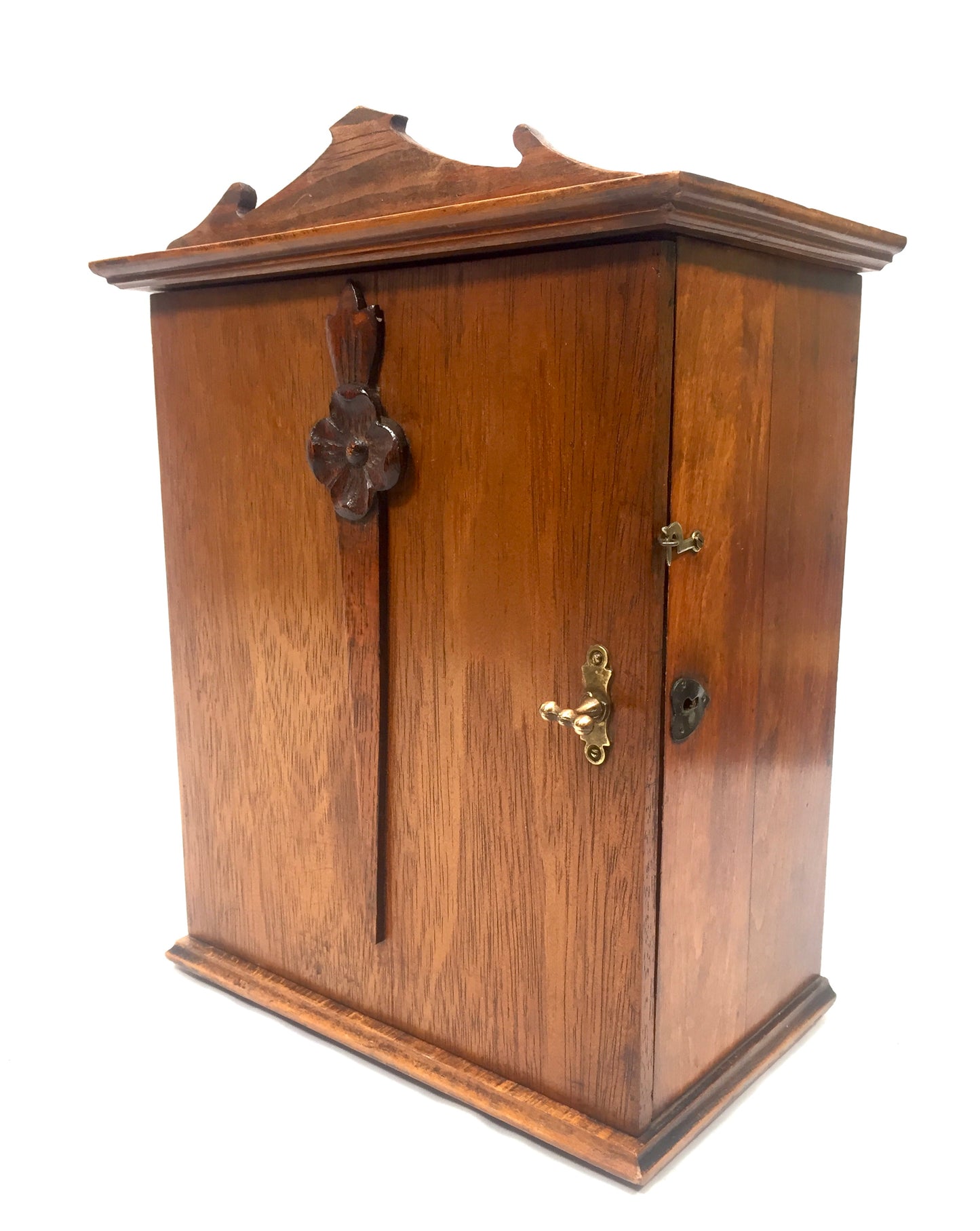 Antique Arts & Crafts Wooden Tabletop / Wall Hanging Cupboard Storage Box c1930