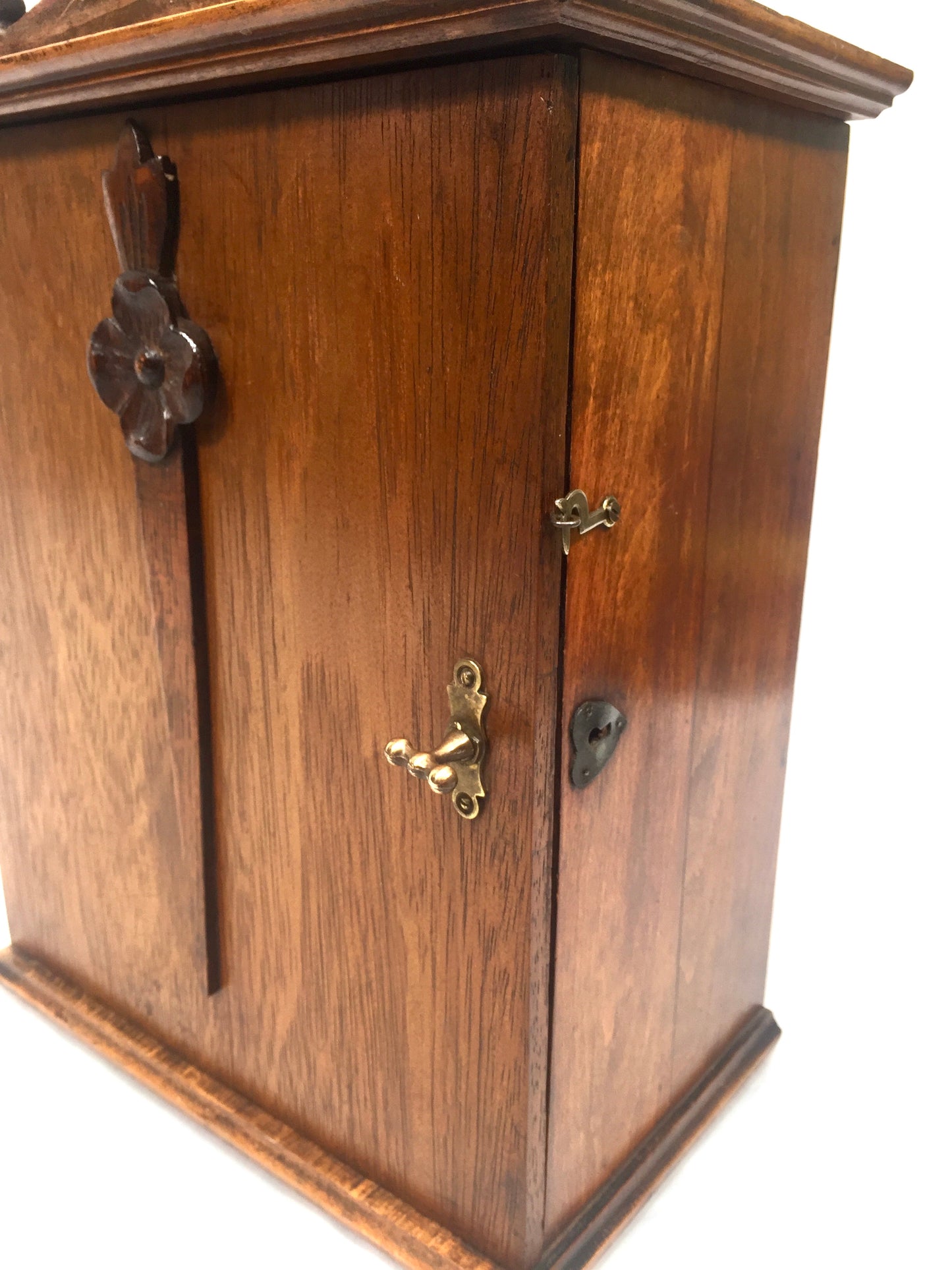 Antique Arts & Crafts Wooden Tabletop / Wall Hanging Cupboard Storage Box c1930