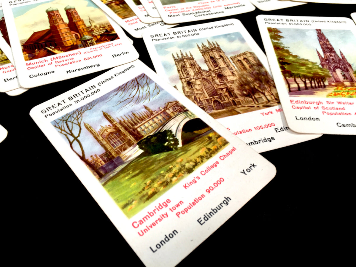 Antique Piatnik Vienna No. 287 Famous Cities Happy Families Card Game Complete