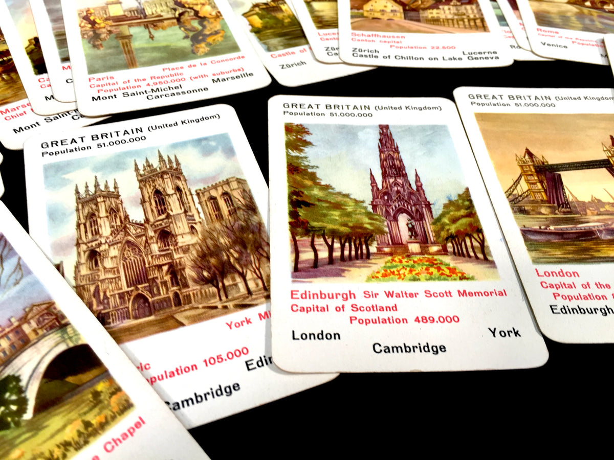 Antique Piatnik Vienna No. 287 Famous Cities Happy Families Card Game Complete