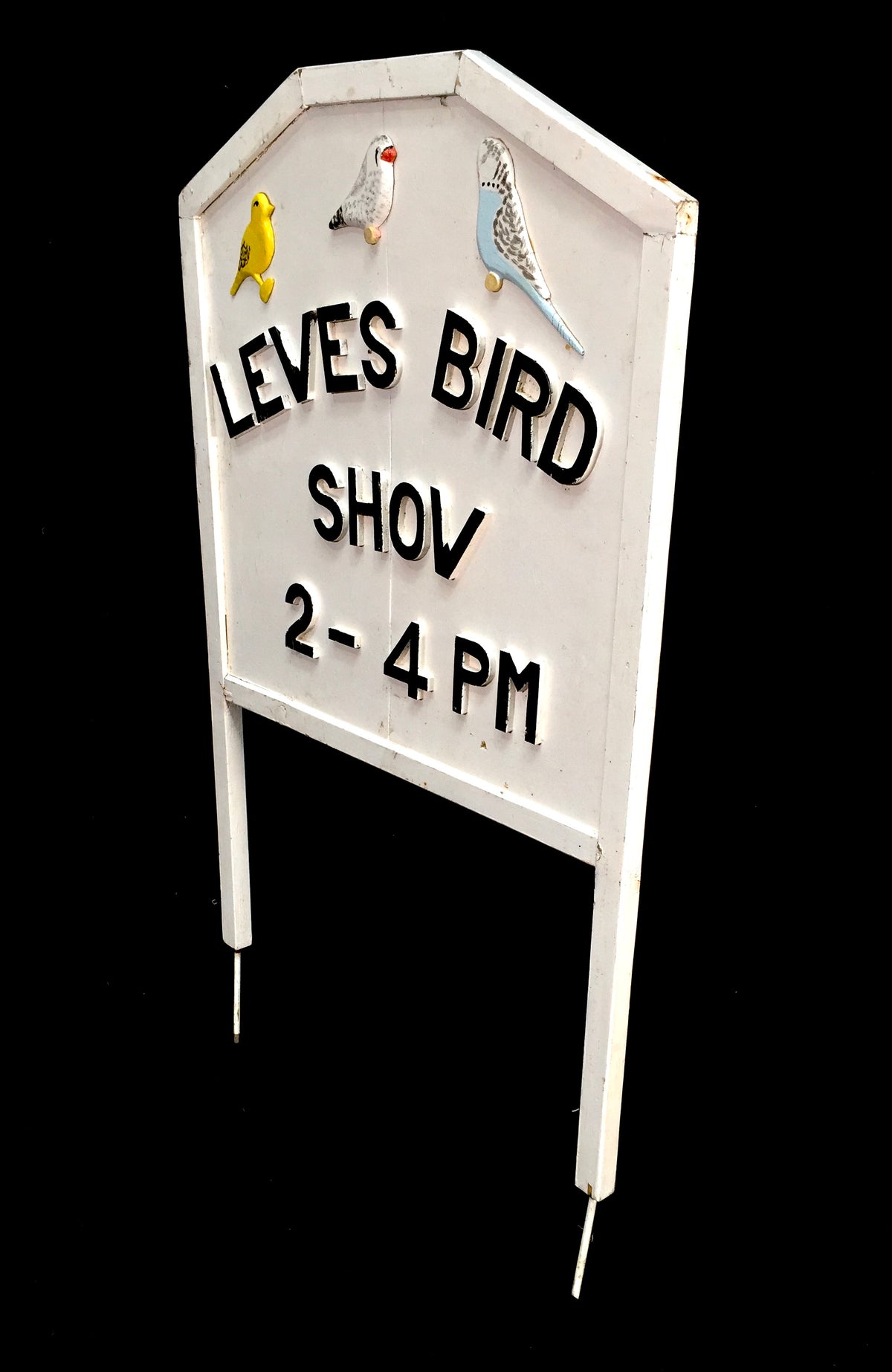 Antique Advertising Large Lewes Bird Show Wooden Outdoor Sign / Sussex England