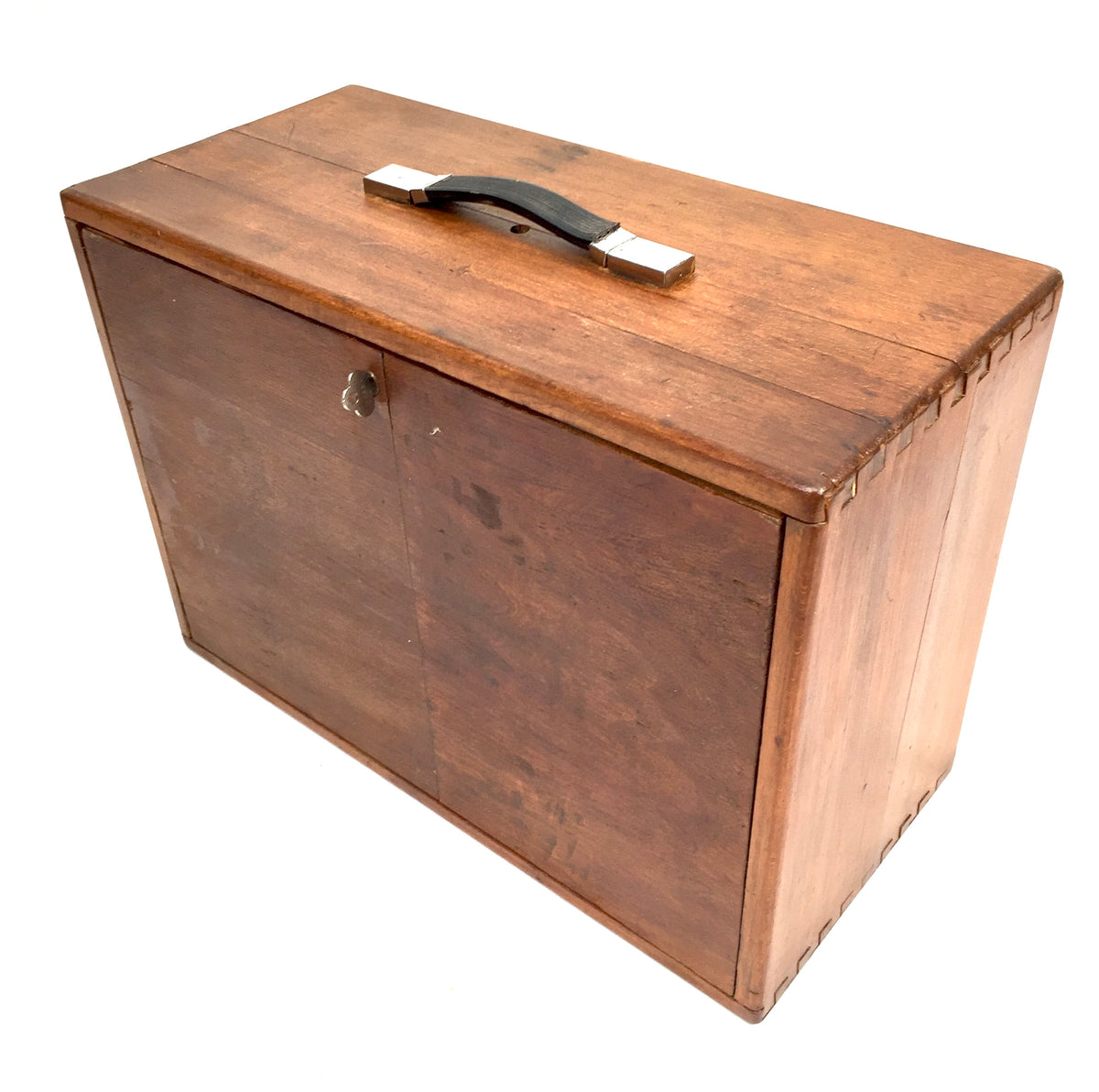 Antique Wooden Engineers Toolbox / Tool Box / Collectors Cabinet c.1950