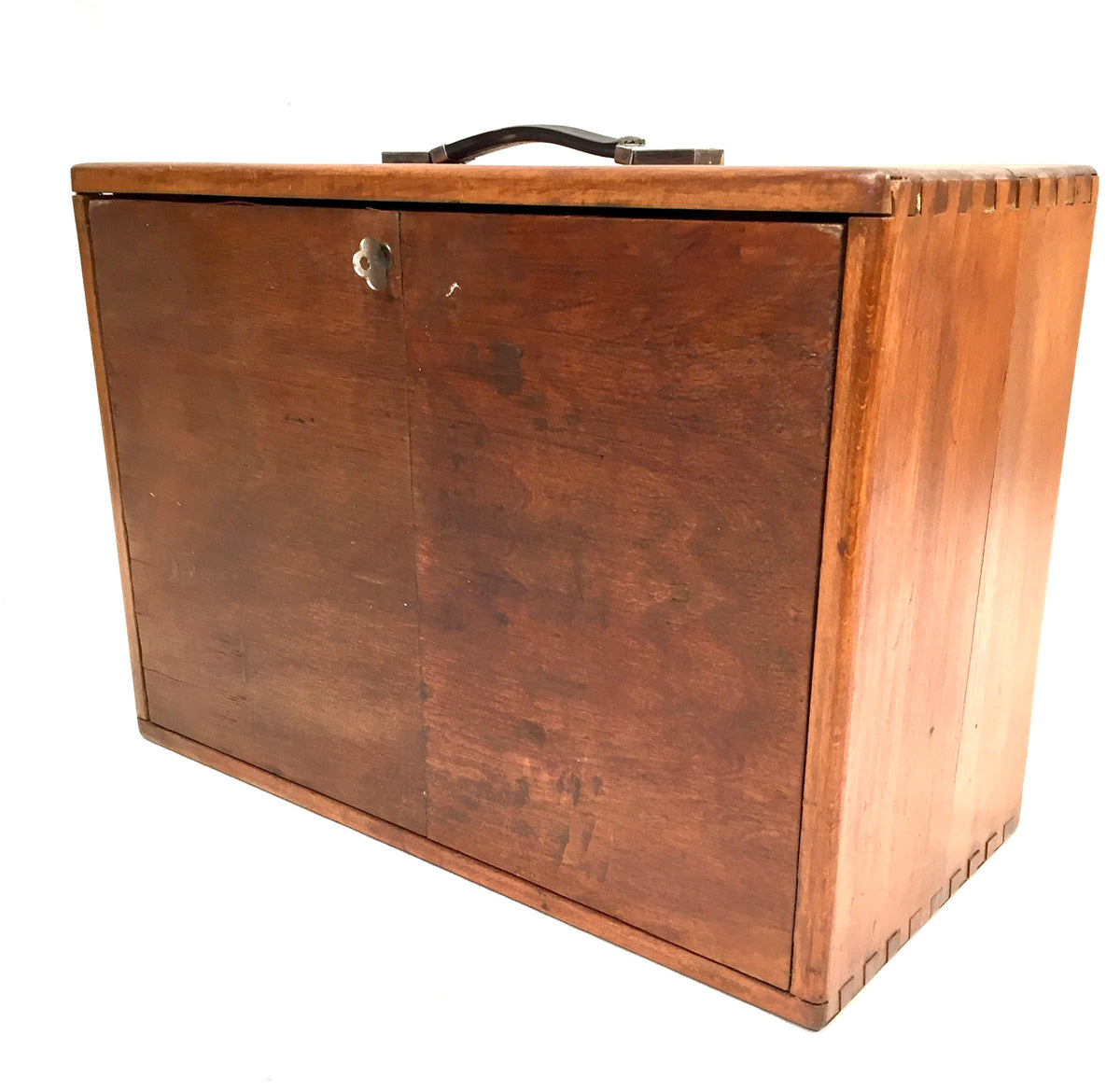 Antique Wooden Engineers Toolbox / Tool Box / Collectors Cabinet c.1950