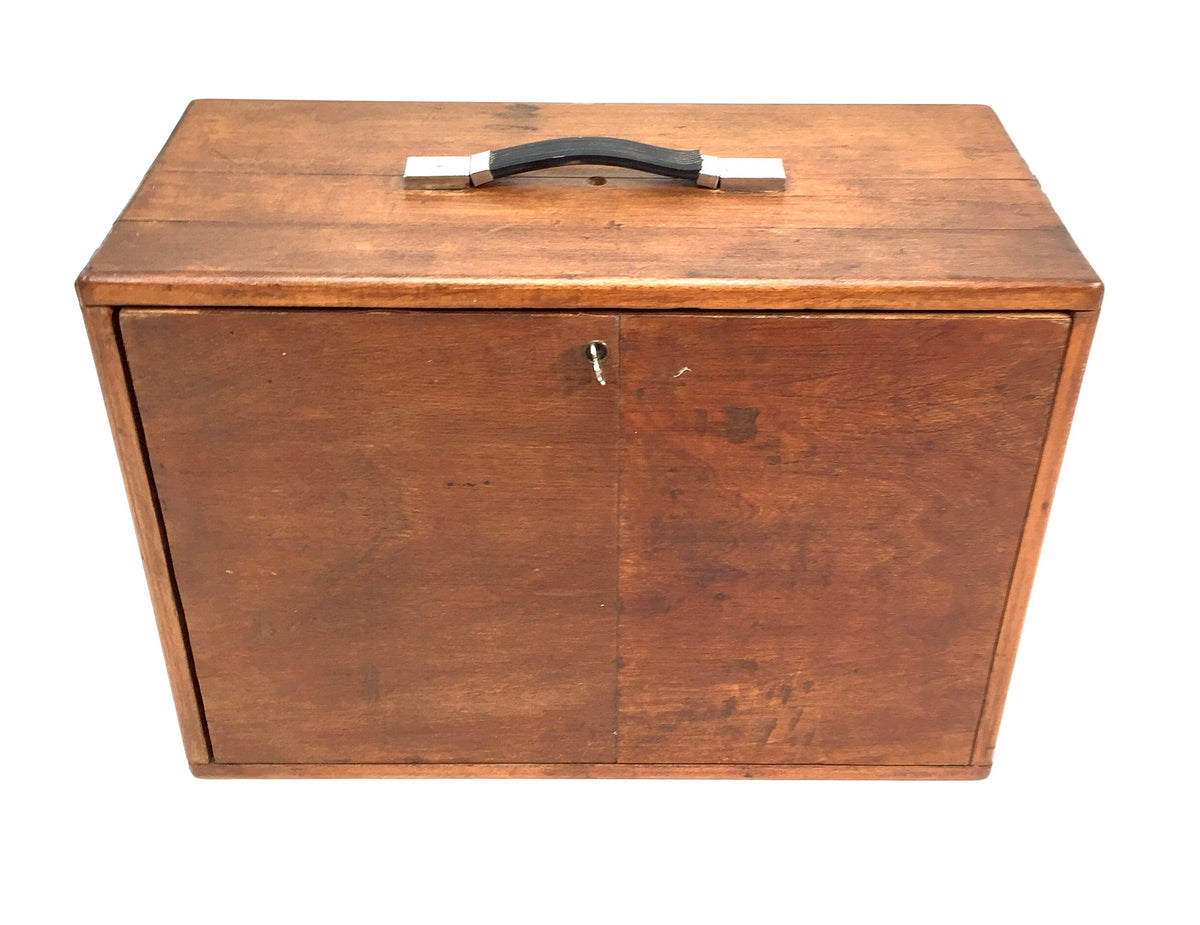 Antique Wooden Engineers Toolbox / Tool Box / Collectors Cabinet c.1950