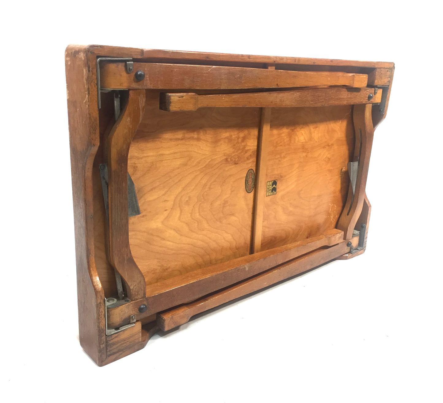 Vintage Wooden Folding Silverdale Haxyes Lap Table Tray / Mid 20th Century c1950