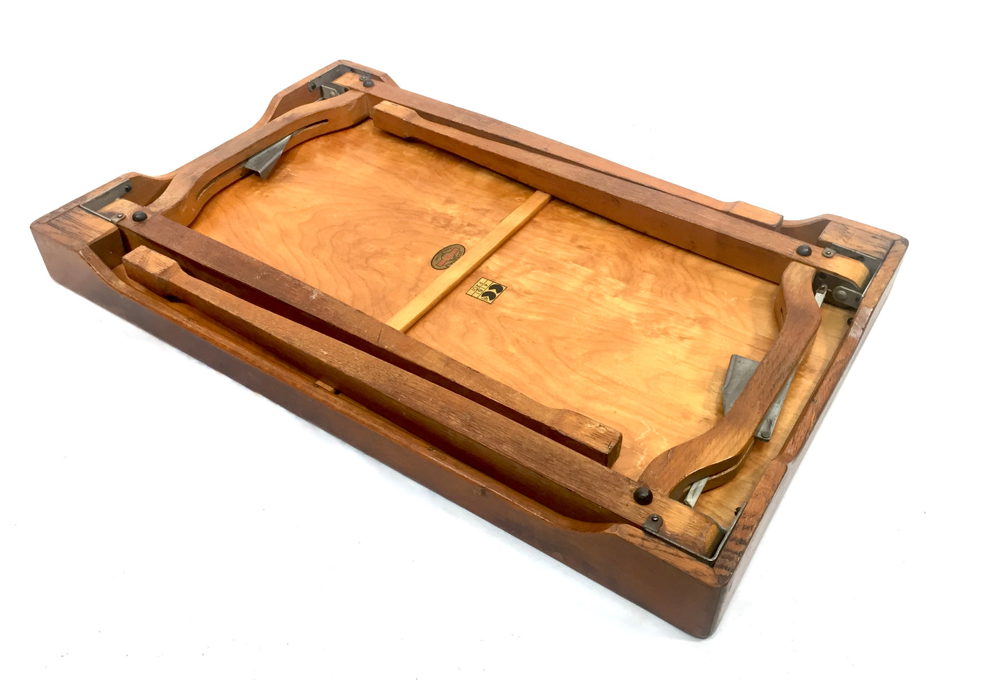 Vintage Wooden Folding Silverdale Haxyes Lap Table Tray / Mid 20th Century c1950
