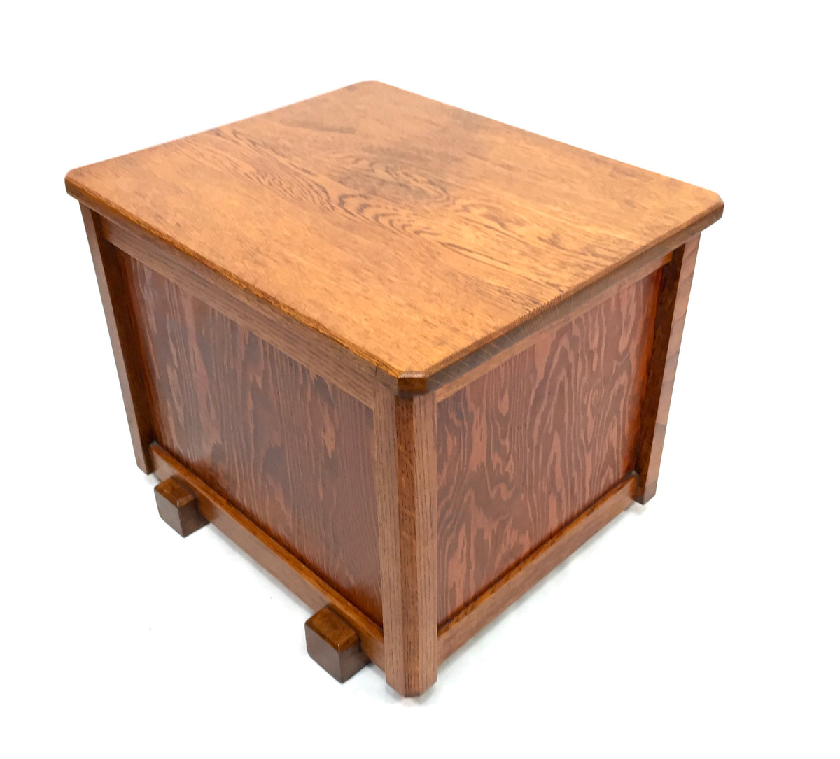 Antique Art Deco 1930s Oak Wooden Coal Box / Purdonium Case With Metal Tin Liner