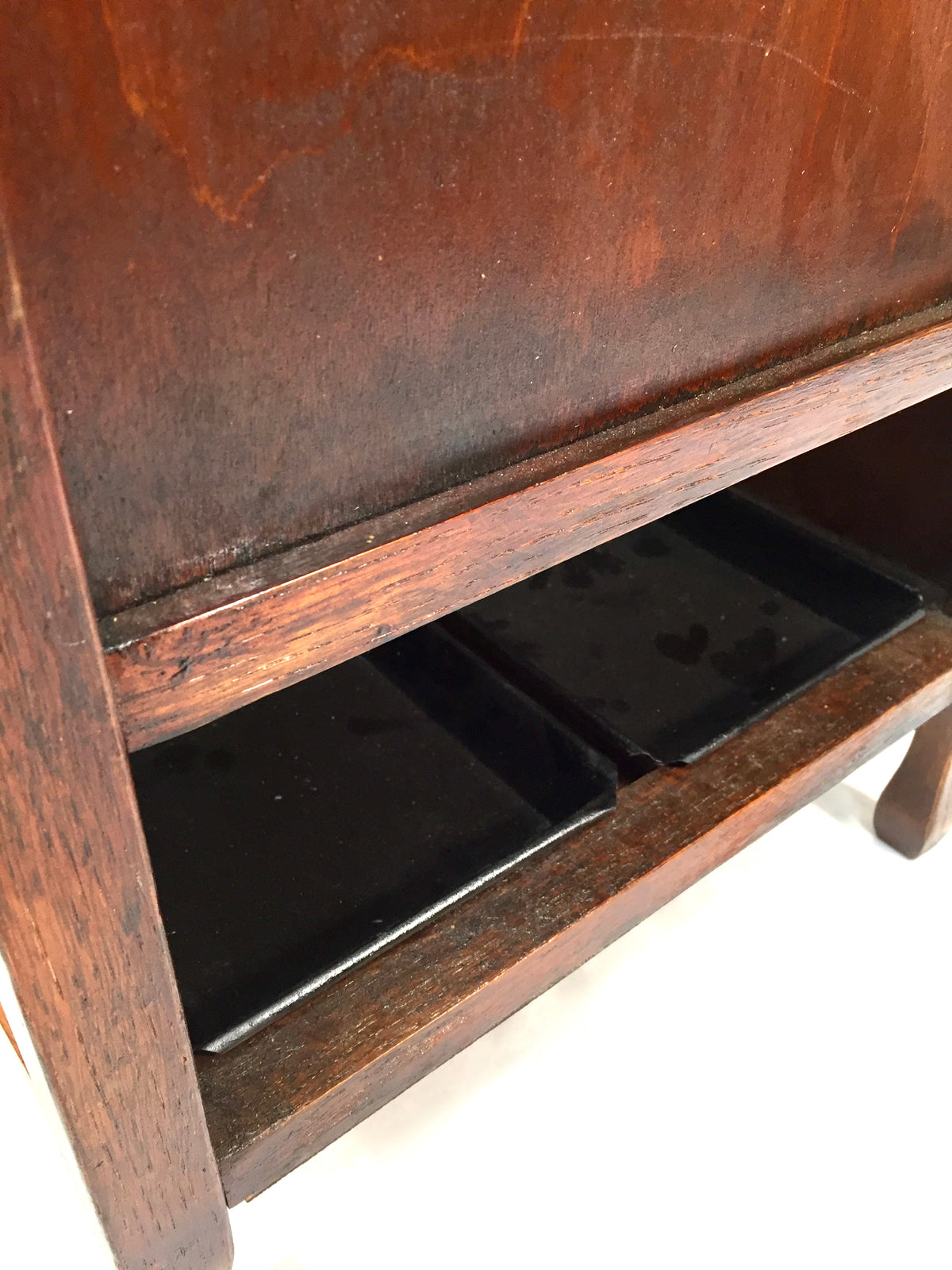 Antique Art Deco Entrance Hall Oak Wooden Stick and Umbrella Stand Holder c.1930