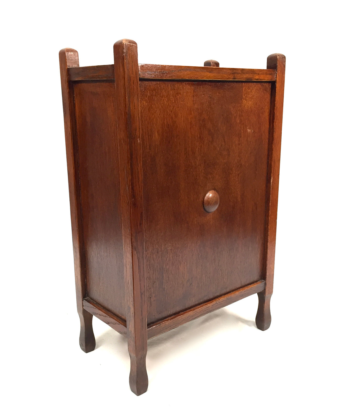 Antique Art Deco Entrance Hall Oak Wooden Stick and Umbrella Stand Holder c.1930
