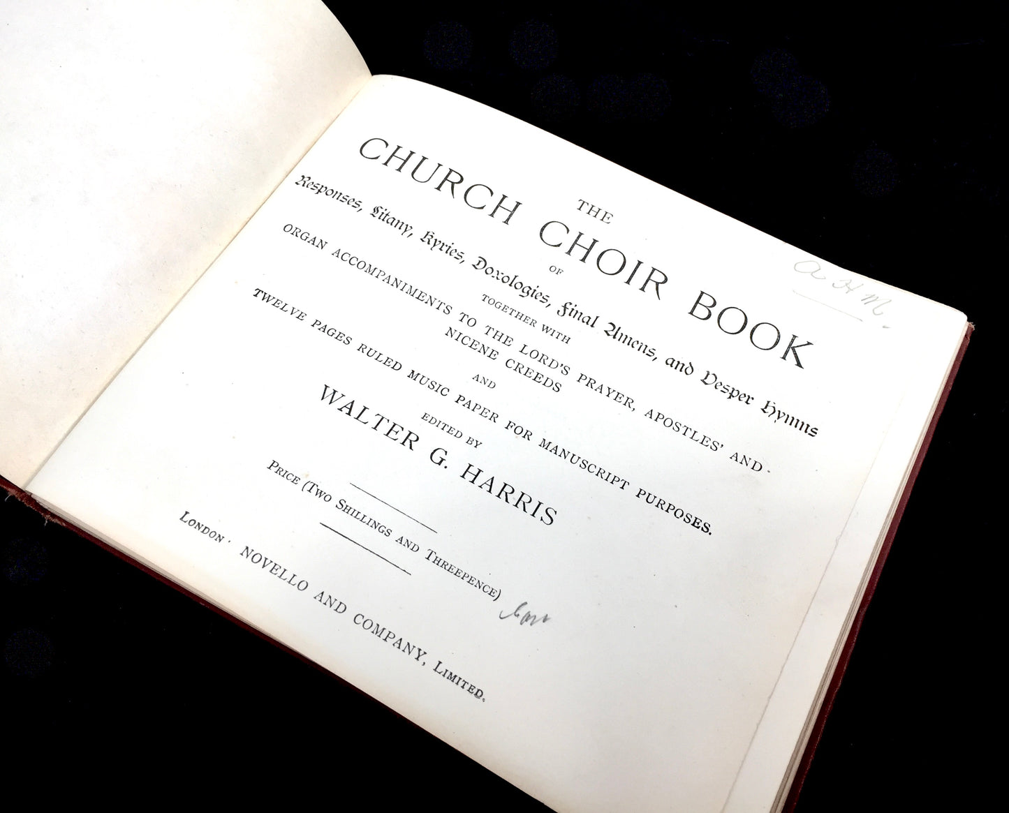 Antique The Church Choir Music Sheet Book - Walter G Harris - Novello & Co Ltd