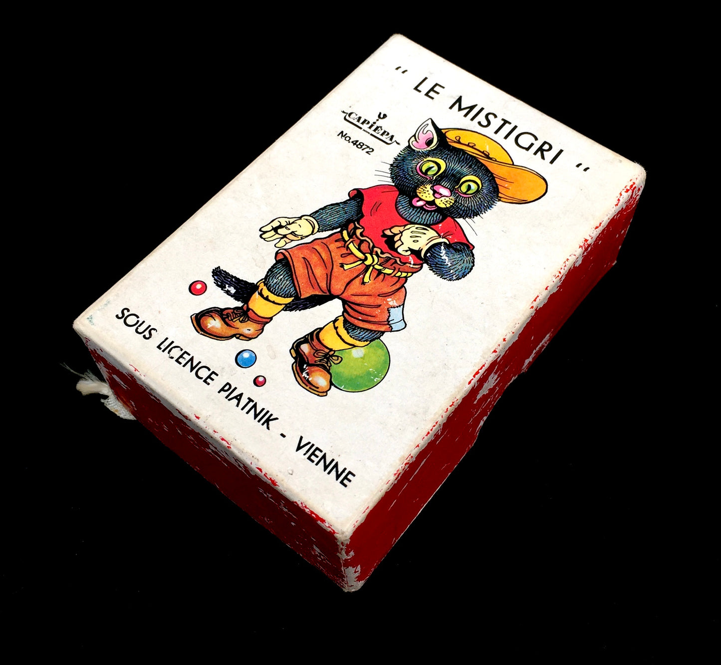 Antique Game - 1970s Austrian Cat Card Game by Piatnik in Vienna 'Le Mistigri'