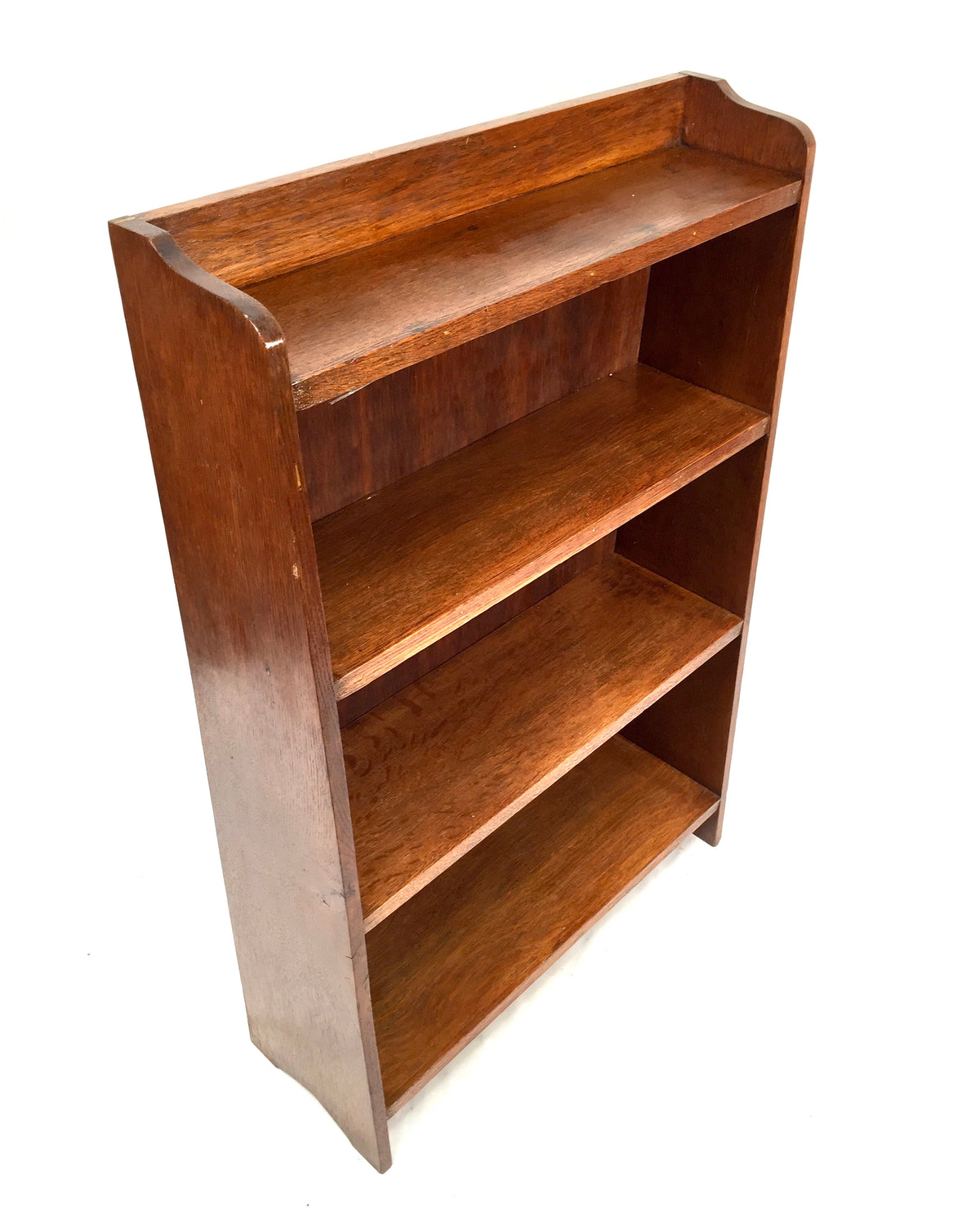 Antique Wooden Oak Bookcase Book Shelf Display Rack Freestanding Vintage c.1930