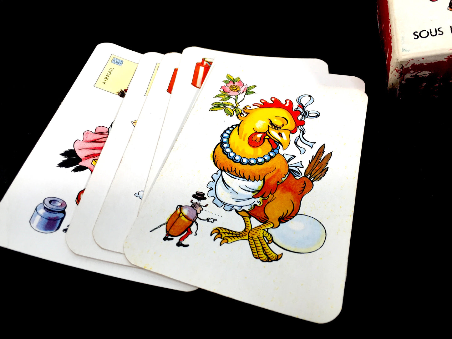 Antique Game - 1970s Austrian Cat Card Game by Piatnik in Vienna 'Le Mistigri'