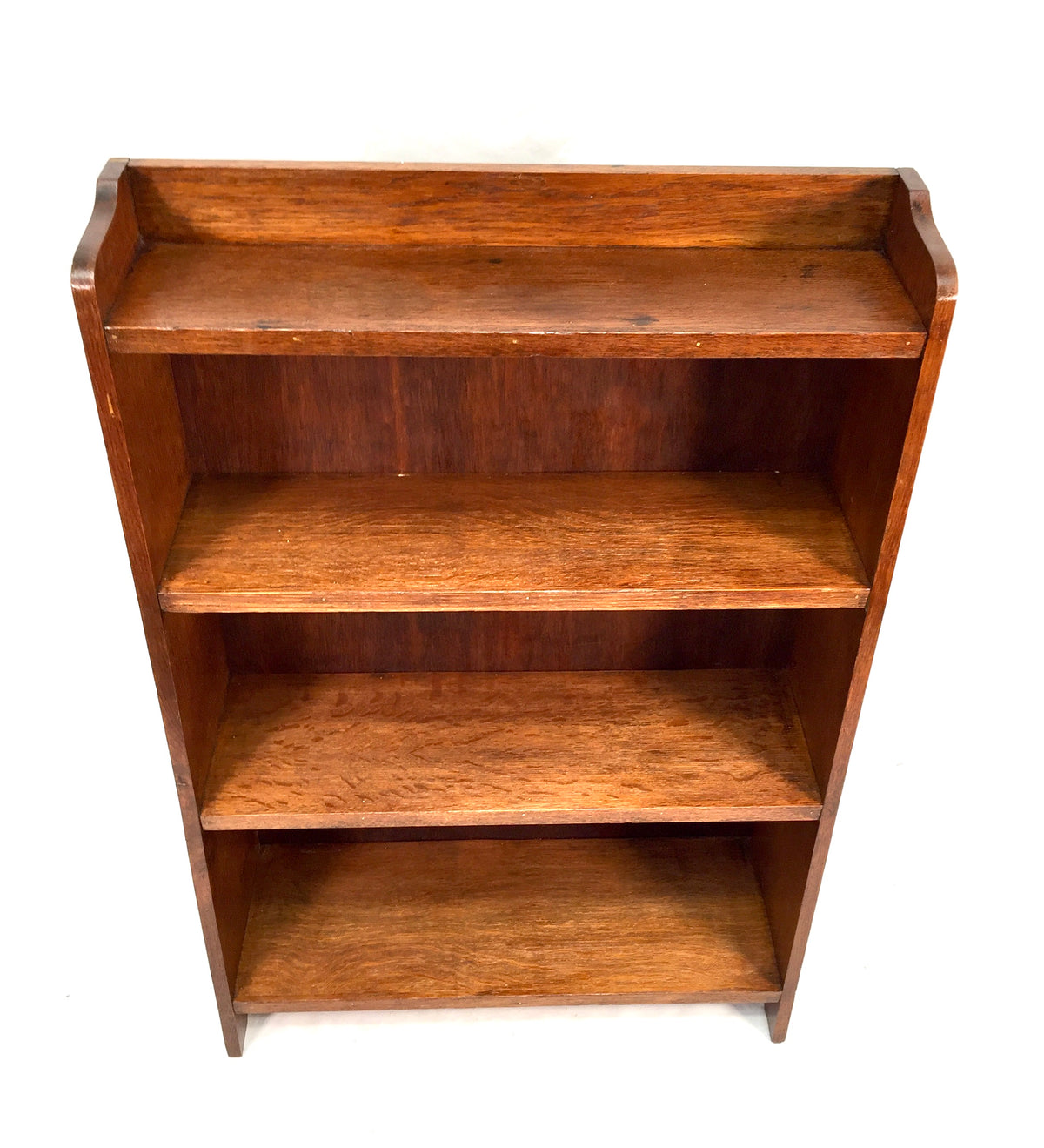 Antique Wooden Oak Bookcase Book Shelf Display Rack Freestanding Vintage c.1930