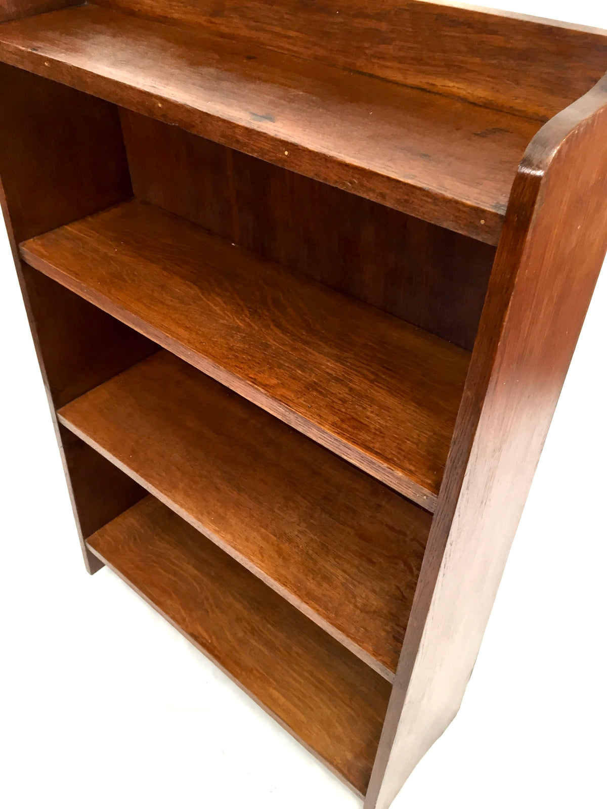 Antique Wooden Oak Bookcase Book Shelf Display Rack Freestanding Vintage c.1930