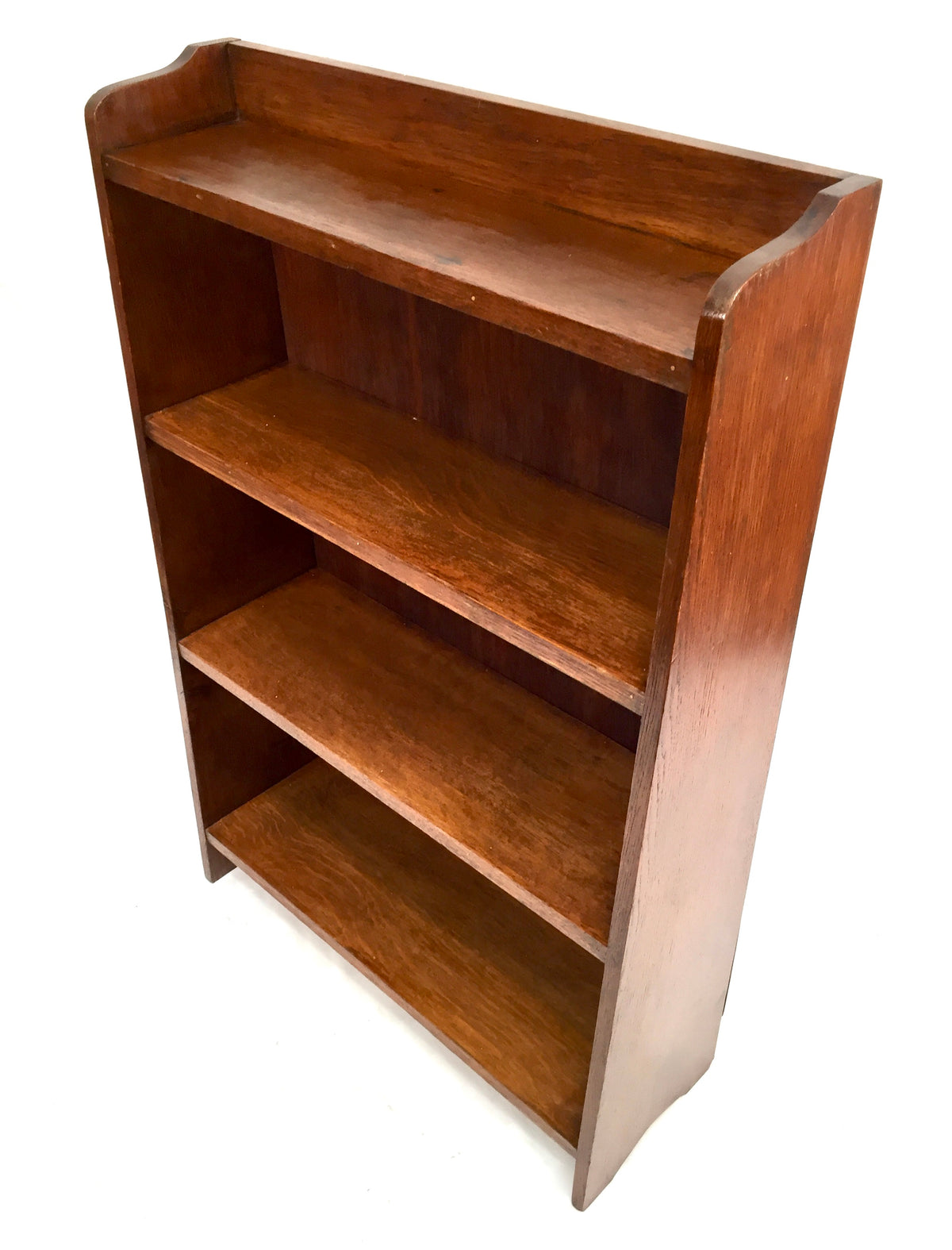 Antique Wooden Oak Bookcase Book Shelf Display Rack Freestanding Vintage c.1930