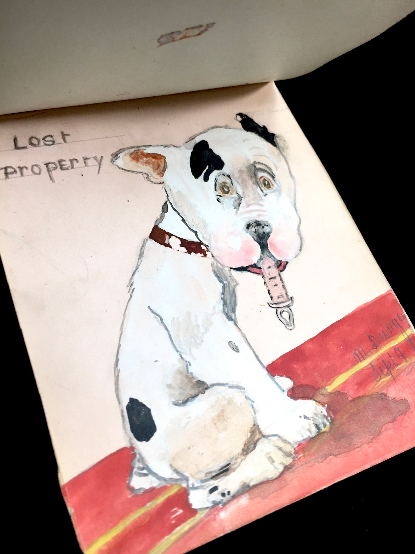 Antique 1920s Personal Artist Sketch Book / & Art Album / Diary with Drawings