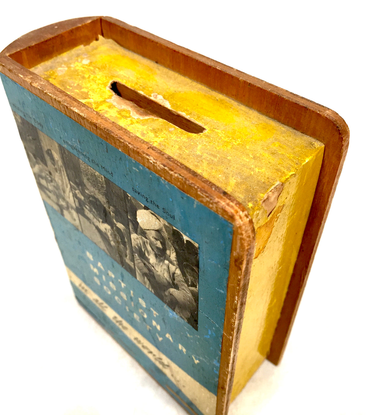Antique Wooden Baptist Missionary Society Box / Collection / Offering c.1930