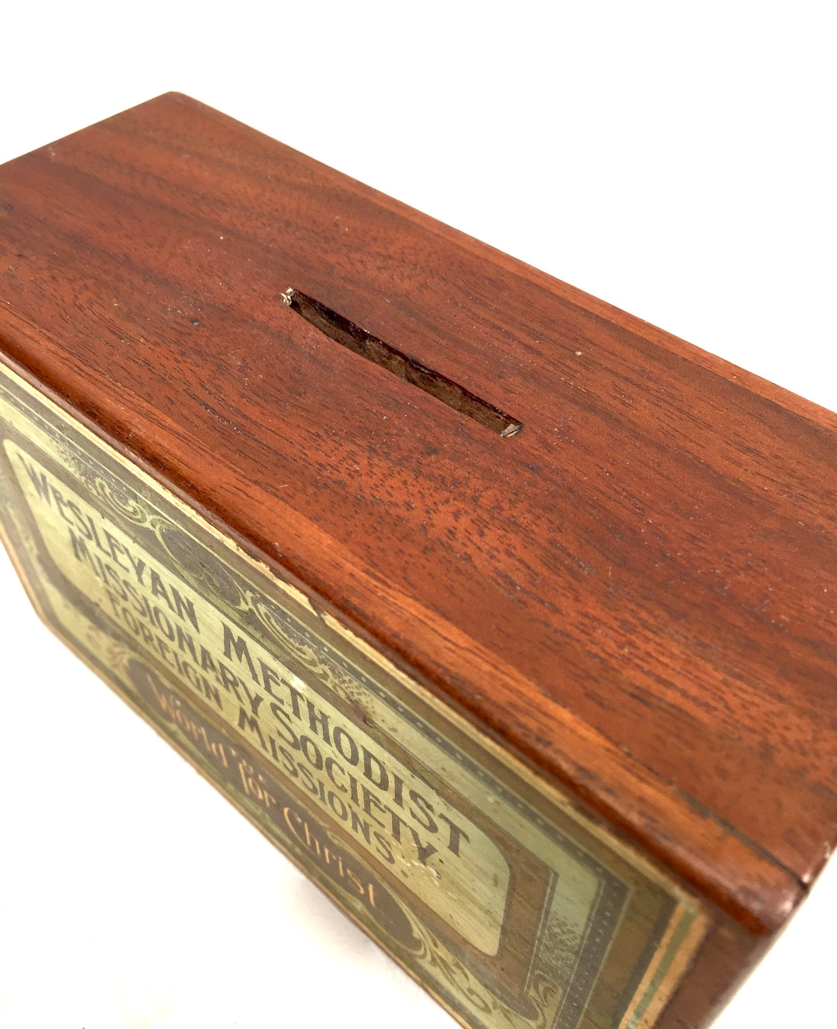 Antique Wooden Wesleyan Methodist Missionary Society Collection Offering Box